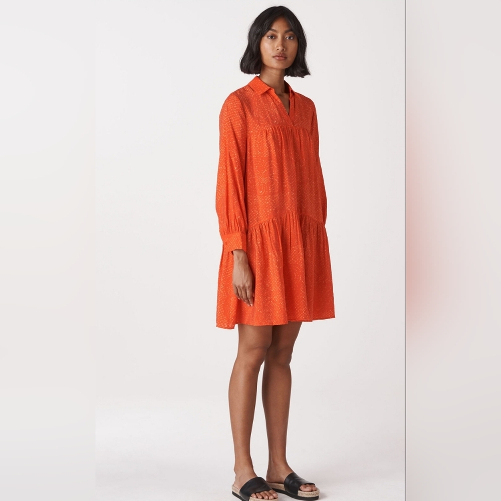 WHISTLES Dot Flower Print Dress New